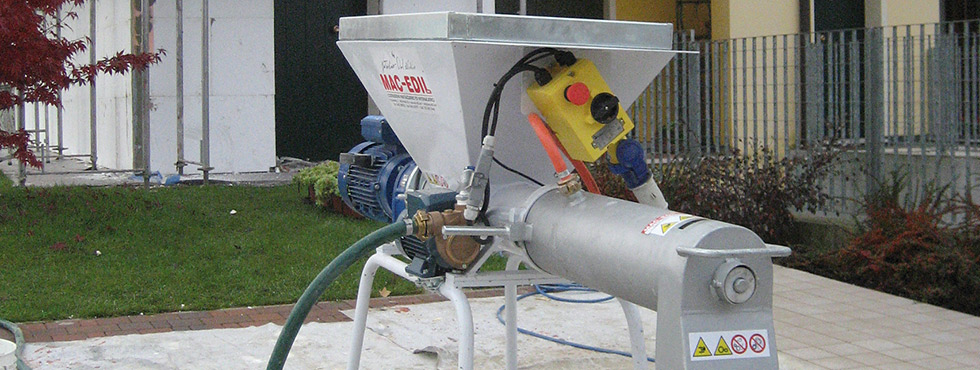 MAC-EDIL snc: producers float finishers, plaster sprayers, mixers,  traditional plaster pumps, premixed, termointonaco, injectors for micropiles